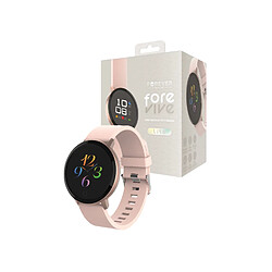 Forever Fitband - Montre connectée Tracker d'activités fitness & fréquence cardiaque Discrète et Légère, Batterie Longue durée - Waterproof IP67 - Rose