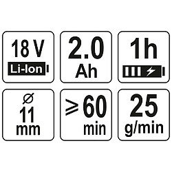 Acheter YATO Pistolet à colle à haut débit avec batterie Li-Ion 1,5Ah 11mm 18V