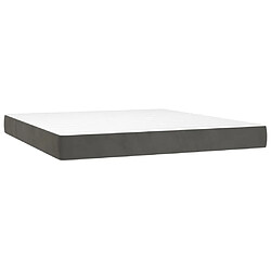 Maison Chic Lit Adulte - Lit simple Lit à sommier tapissier et matelas moelleux - Meuble de Chambre - Gris foncé 180x200cm Velours -MN77468 pas cher