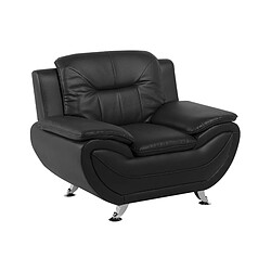 Beliani Fauteuil LEIRA Cuir PU Noir