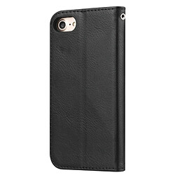 Wewoo Housse Coque Étui en cuir à rabat horizontal avec texture de peau pour iPhone 6 / iPhone 7 / iPhone 8avec cadre photosupportporte-cartes et portefeuille noir