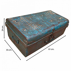 Acheter Valise décorative Alexandra House Living Bleu Fer Style artisanal 35 x 24 x 61 cm