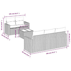 Avis vidaXL Salon de jardin avec coussins 6 pcs marron résine tressée