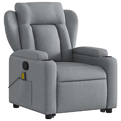 Avis vidaXL Fauteuil de massage inclinable Gris clair Tissu