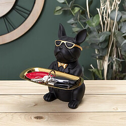 The Home Deco Factory Vide poche déco bouledogue cool assis noir et doré. pas cher