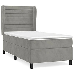 Maison Chic Lit Adulte - Lit simple Lit à sommier tapissier et matelas moelleux - Meuble de Chambre - Gris clair 80x200 cm Velours -MN31044