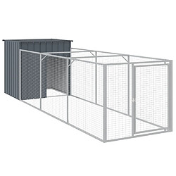 Niche pour chien avec cour,Abri Maisonnette pour chien anthracite 110x405x110 cm -MN47134