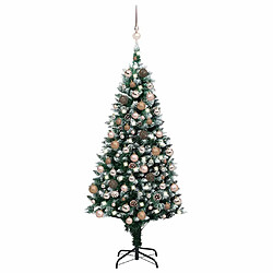 vidaXL Arbre de Noël artificiel pré-éclairé/boules pommes de pin 150cm