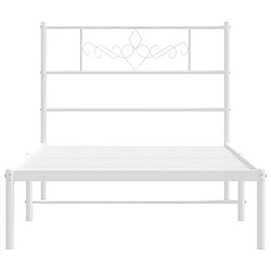 Acheter Maison Chic Lit adulte - Cadre de lit métal avec tête de lit,Structure du lit Contemporain pour chambre blanc 90x190 cm -MN94511