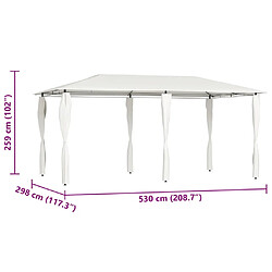 Avis vidaXL Belvédère avec revêtement de poteaux 2,98x5,3x2,59 m 160 g/m²