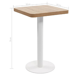 vidaXL Table de bistro Marron clair 50x50 cm MDF pas cher