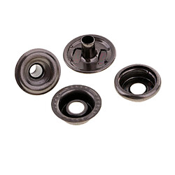 60 ensembles de boutons métalliques de pression presse Stud Popper Fastener gris noir / bronze 15mm pas cher