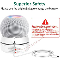 SANAG Compatible Avec Homepod Mini Batterie 10000Mah Base De Batterie Portable Externe Support Sans Fil Avec 10 Heures D'Autonomie(Blanc)