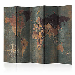 Artgeist Paravent - Room divider – Map in browns and greys [225x172]