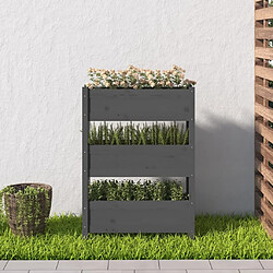 Avis Maison Chic Jardinière,Bac à fleurs - pot de fleur Gris 77x25x104,5 cm Bois massif de pin -GKD47421