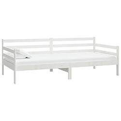 vidaXL Lit de jour sans matelas blanc 90x200 cm bois de pin massif