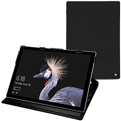 Housse cuir Microsoft Surface Pro (2017) - Rabat vertical - Ebène ( Noir / Black ) - NOREVE