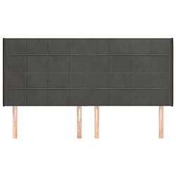 Avis Maison Chic Tête de lit scandinave avec oreilles,meuble de chambre Gris foncé 203x16x118/128 cm Velours -MN53962