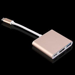 Universal Adaptateur Type C USB 3.1 à USB-C 4K HDMI USB3.0 Hub 3 en 1 pour ordinateur portable Apple pas cher