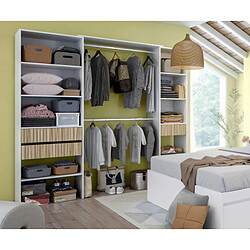 Dansmamaison Aménagement de dressing 3 tiroirs Blanc/Bois clair - YANA