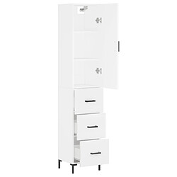 Avis vidaXL Buffet haut Blanc 34,5x34x180 cm Bois d'ingénierie