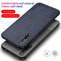 Acheter Wewoo Coque Pour Huawei Enjoy 10s Shockproof Splicing PU + Housse de protection en tissu bleu