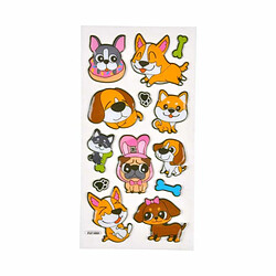 Paris Prix Stickers Effet 3D Chiens 21cm Multicolore