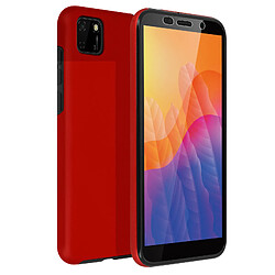 Avizar Coque Huawei Y5p Protection Arrière Rigide + Avant Souple Rouge