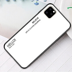 Wewoo Coque Rigide Pour iPhone 11 Pro Étui en verre de couleur dégradée blanc