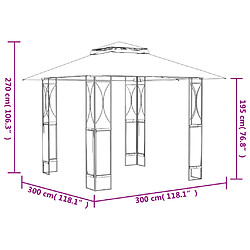 Maison Chic Auvent,Belvédère d'extérieur avec toit,Tonnelle anthracite 300x300x270 cm acier -GKD55832 pas cher