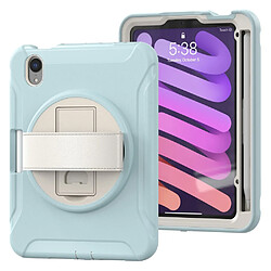 Coque en TPU hybride avec béquille rotative à 360° et dragonne glace bleue pour votre Apple iPad mini (2021)