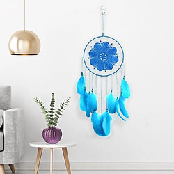 Totalcadeau Attrape-Rêve Fleur Bleue et plumes Capteur Dream catcher