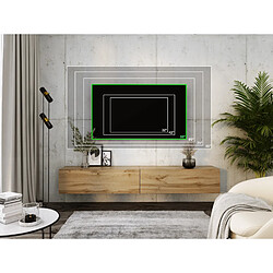 Acheter 3XELIVING Meuble TV suspendu, D: l : 2 x 100 cm, H : 34 cm, P : 32 cm CHÊNE WOTAN