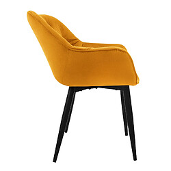 Avis Chaise de salle à manger 2 pièces jaune moutarde Housse en velours avec pieds en métal, matériel de montage inclus ML-Design