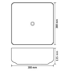 Acheter vidaXL Lavabo carré Céramique Noir 38 x 38 x 13,5 cm