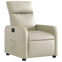 Avis Maison Chic Fauteuil Relax pour salon, Fauteuil inclinable électrique Crème Similicuir -GKD27709