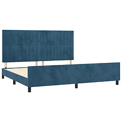 Acheter Maison Chic Lit adulte - Cadre Structure de lit avec tête de lit Contemporain Bleu foncé 200x200 cm Velours -MN40426