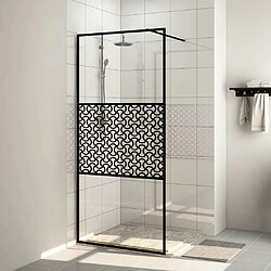 Maison Chic Paroi de douche | Écran de douche | Cloison de douche avec verre ESG transparent 100x195 cm Noir -GKD47287