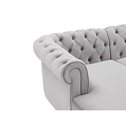 Acheter Vente-Unique Canapé d'angle panoramique en velours gris clair CHESTERFIELD