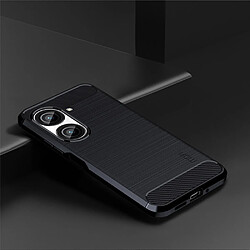 Coque en TPU MOFI surface brossée, texture fibre de carbone, anti-chutte pour votre Asus Zenfone 9 5G - bleu