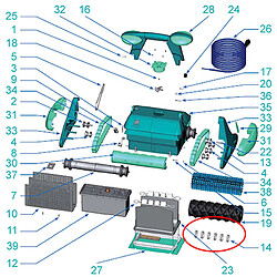 Lot de 10 attaches mousses pour robot indigo - w0139a - ZODIAC