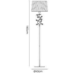 Avis Luminaire Center Lampadaire Willow avec Abat jour blanc 1 Ampoule laiton antique/cristal