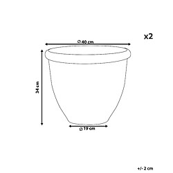 Avis Beliani Lot de 2 cache-pot marron d 40 cm TESALIA