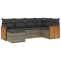 Maison Chic Salon de jardin 6 pcs avec coussins | Ensemble de Table et chaises | Mobilier d'Extérieur gris résine tressée -GKD39386