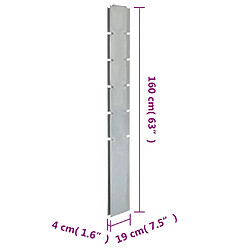 vidaXL Poteaux de clôture 20 pcs argenté 160 cm acier galvanisé pas cher