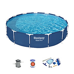 Pack Piscine Démontable Ronde Bestway Steel Pro 396x84 cm avec Pompe Épurateur à Cartouche de 2.006 L/h et Kit de Maintenance