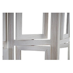 Decoshop26 Paravent 4 panneaux blanc en bois avec porte photos 160x125cm PAR04030