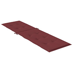 Avis vidaXL Coussin de chaise longue rouge bordeaux mélangé (75+105)x50x3cm