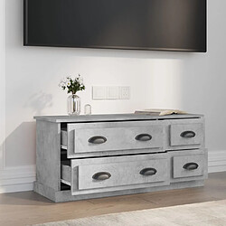 Avis Maison Chic Meuble TV scandinave - Banc TV pour salon gris béton 100x35,5x45 cm bois d'ingénierie -MN96859