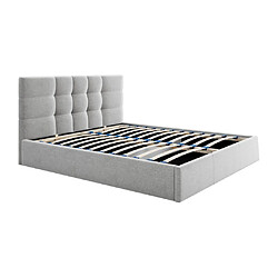 Acheter Lit coffre 140 x 190 cm - Tissu - Gris - ELIAVA de Pascal Morabito